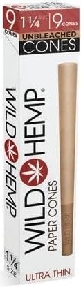 Miniatura 2 de Wild Hemp Conos de papel preenrollados clásicos ultra finos de tamaño 1 14, 45 unidades, papel de liar orgánicos, sin productos químicos para una
