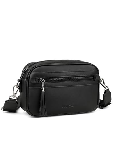 MASINTOR Crossbody Purses for Women Vegan Leather, Travel Purse Shoulder Handbag with Adjustable Strap and Tassel