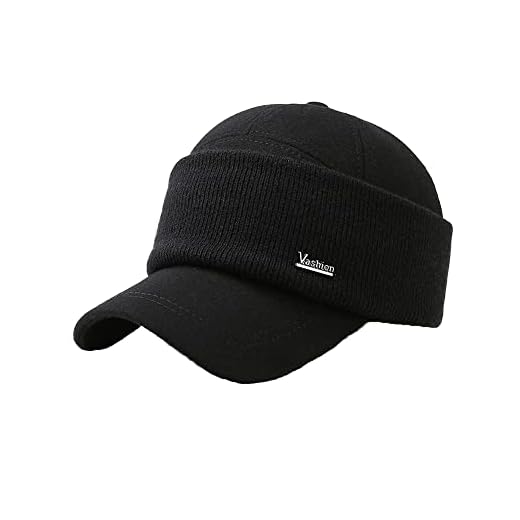 Winter Baseball Cap for Men Warm Outdoor Sport Golf Cap Hats Dad Caps Earflaps Thicken Black