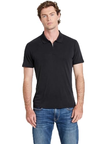 GUESS Men's Union Rib Zip Polo