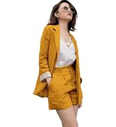 wearVAST Womens Casual Linen Blazers Open Front Long Sleeve Work Office Uniform Jackets Blazer