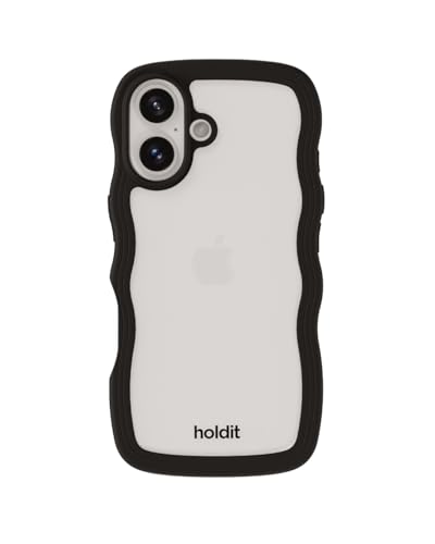 Holdit �ϏՌ� �X�}�z�P�[�X (iPhone 16ProMax / �X�^�C���b�V�� �u���b�N/�N���A�^�C�v) ���{���㗤���f�� �X�}�z �P�[�X �J�o�[ �Ȃ݂Ȃ� �E�F�[�u (�Ռ��z��/TPU/���C�����X�[�d�\) iphone�P�[�X