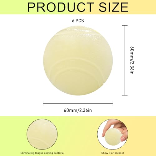 GBKDQQ 6 Stück Glow In The Dark Hundeball, 6cm Leuchtende Gummi-Hundebälle Unzerstörbar Hundeball, Hund Interaktive Hund Ball mit hoher Sprungkraft für kleine, mittlere und große Hunde