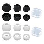 6 Pairs Replacement Earbud Tips, Earbuds Replacement Rubber Tips Earphone Buds, 3 Sizes(S/M/L) Replacement Silicone Earplugs for In-Ear Headphones, Earphone Tips - Black & White