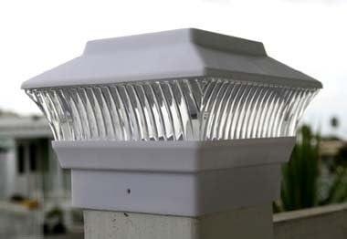 2-Pk 4 x 4 Solar White Deck Fence Mount Post Light
