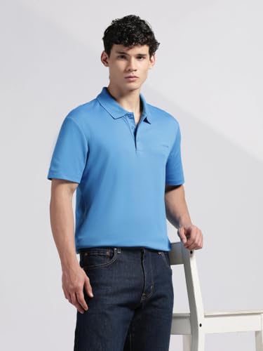 Image of Solid Regular fit Cotton Polo t-Shirt
