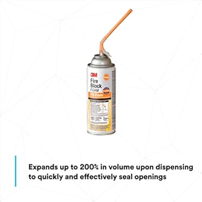 3M Fire Block Foam FB-Foam, Orange Color, Ready-To-Use, In-Place, 12 fl oz Can