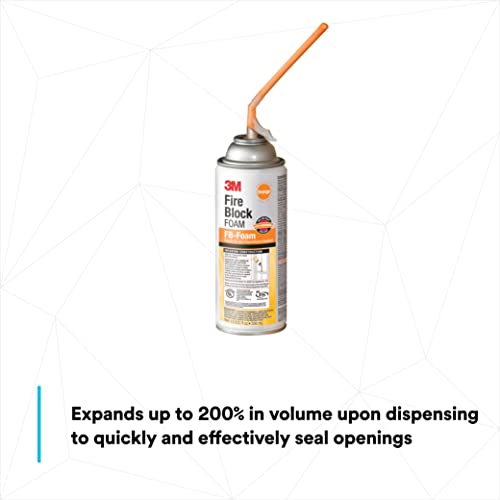 3M Fire Block Foam FB-Foam, Orange Color, Ready-To-Use, In-Place, 12 fl oz Can
