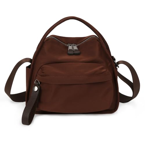 CEUTNIZ Elegant Solid Color Shoulder Bag for Women Casual Nylon Front Pocket Handbag Casual Trendy Textured Commuter Bag - image 1