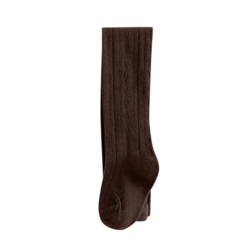 Generisch 2025 - Medias de algodón para bebé y niña, con patrón trenzado, medias de pie, medias para bebé, leggings para niños pequeños, calcetines de tenis 35 38 niños, café, 6-12 meses