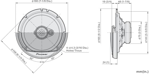 Image of PIONEER A-Series Standard TS-A1671F 6.5 inch 3-Way Speakers (Pair) - 320W Max, Balanced Sound + Smooth Treble, Enhanced Bass, Ideal Factory Upgrade, Installation Adaptors Included