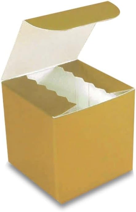 Paper Mart Gold Gift Boxes 4" X 4" X 4" | Quantity: 100