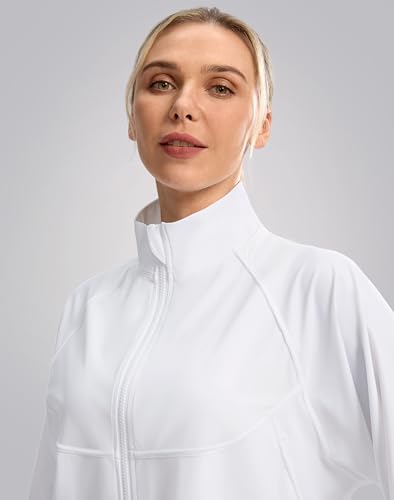 women39s athletic workout jacket lightweight upf 50 long sleeve sun protection shirts zip up cropped sun jacket hiking tops