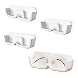 Brillenhalter Wand 3er Set weiß – Wandmontage Brillenablage aus Kunststoff 17,5 cm – Brillenhalterung Auto Wand Organizer für Schlafzimmer Badezimmer Innenräume – kompakte Größe einfache Anw