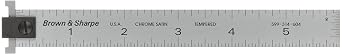 Brown & Sharpe 599-314-604 Stainless Steel Stainless Rule, 6" Length