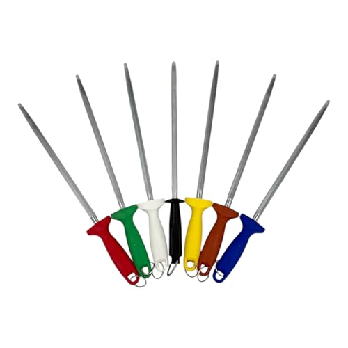 Chabrias Ltd Professional Sharpening Steel, 12 (300mm) - Premium Carbon Steel Honing Rod with Ergonomic Non-Slip Handle Knife Sharpener (Blue)