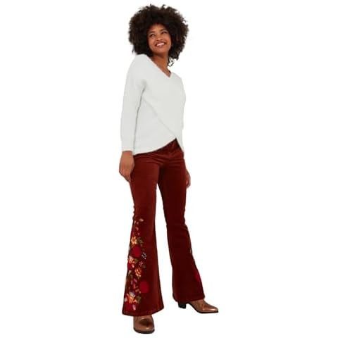Joe Browns Womens Floral Embroidered Cord Trousers Cover