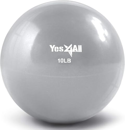 Image of Yes4All Weighted Toning Balls for Exercise, Soft Medicine Balls for Exercise, Pilates, Yoga, Balance, Flexibility, 2-10lbs