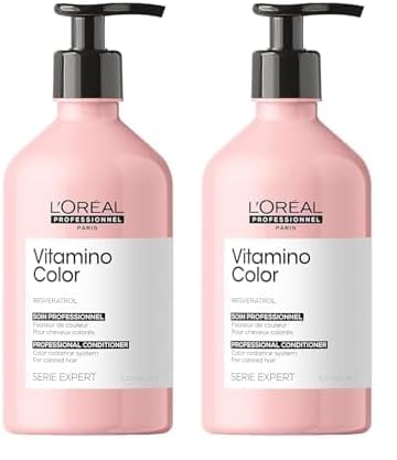 L'Oréal Professionnel Farberhaltende Spülung für coloriertes Haar, Mit Resveratrol, Serie Expert, Vitamino Color Conditioner, 500 ml (Packung mit 2)