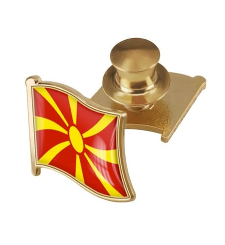 Image of vmcoatdu Country Flag Backs Locking Pin Keepers Locking Clasp Pin Badge International Travel Brooch Metal Alloy Souvenir Pin 0.75x0.7 Inch Small Pin