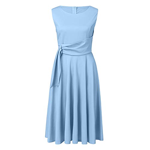 Jaysis Midi Robes Polyester Outdoor Girl Robes De Plage Femmes Été Courtes (Blue, M) Cover