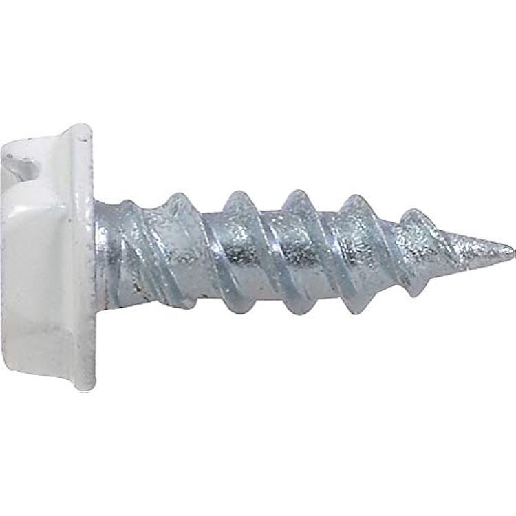 HILLMAN 35263 White Painted Hex Washer-Head Self-Piercing Screws (#7 x 1/2) - 100 pieces