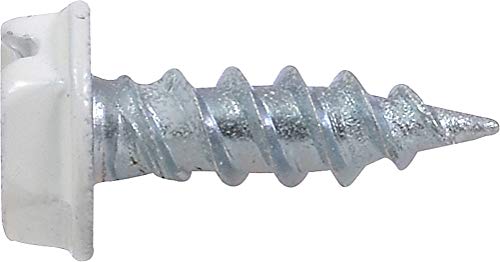 Hillman 35263 White Painted Hex Washer-Head Self-Piercing Screws (#7 X 1/2") - 100 Pieces #TOP2