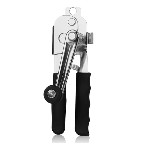 Upgraded wall-mounted commercial can opener, manual heavy-duty folding hand crank with a comfortable long handle, suitable for of cans, including large cans for seniors. A kitchen essential. by Xekara - Used condition - US$13.87