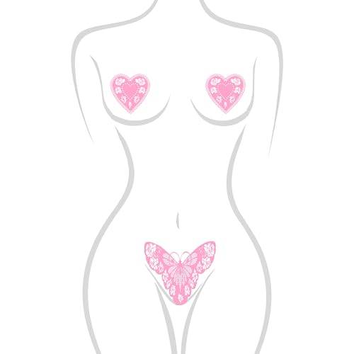 sugar tease Edible Body Pasties for Women Vanilla Flavor Pink/Rose Pattern