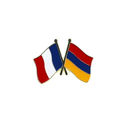 Clj Charles Le Jeune Pin's Drapeaux Jumelage France Arménie - Franco-arménien - Drapeaux Jumelage - qualité de finition - Epingle - Broche - Badge - Jumelage et Fraternité