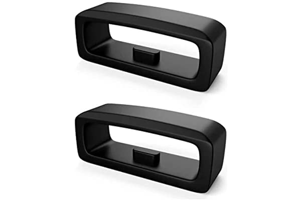 2 x Rubber Watch Strap Part Silicone Keeper Replacement Sports Black Holder Retainer Loop Smart Watch | Various Sizes | 18mm | 2 Pack