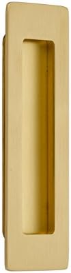 Emtek, Moderno Rectangular, Tirador Enrasado, 1-34" x 6", Latón Satinado