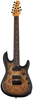 Sterling by Music Man 7 String Solid-Body Electric Guitar, Right, Natural Poplar Burst (RICHARDSON7-NPB)