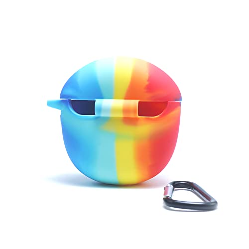 Image of Realme Buds Air 2 Protective Soft Silicone 360 Full Protection Dust-Proof Shockproof Case Cover with Hook (Cover Only) (Rainbow)