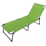 Belastbar bis 100 kg 3-Bein Gartenliege mit 600gr. Oxford Gewebe limegrün