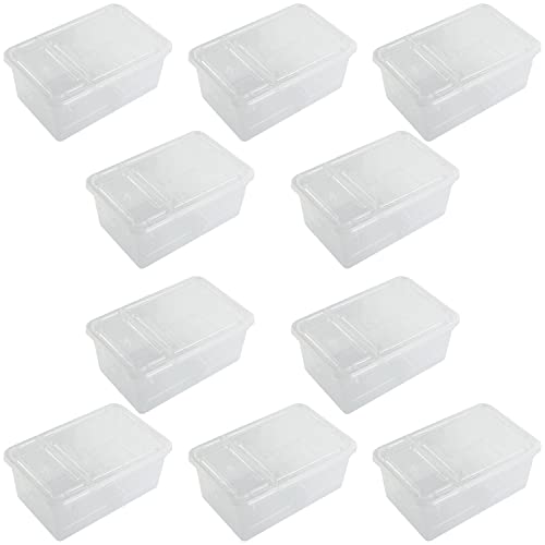 feedbase 爬虫類 両生類 昆虫 飼育 2WAY プラスチックケース クリア 10個セット 上蓋 大開き 横置き 段差有り