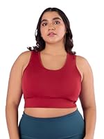 BIG HELLO &ndash; THE PLUS LIFE Knitted Nylon Stretch Sports Bra Plus Size - (BH-WOM-WES-117-B_Red_2XL)