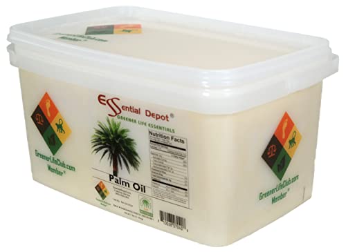Palm Oil - Rspo Certified - Sustainable - Food Grade - Kosher - Not Hydrogenated - 7 Lbs In A Pail - Pp Microwavable Container With Resealable Lid And Removable Handle #TOP2