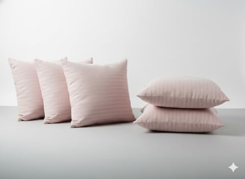 Image of Baby Pink Decorative Cushion Set of 2 | 16 x 16 Inch Soft Seating Accent for Sofa Chair | Elegant Home Furnishing Accessory for Living Room Bedroom Office Decor (Baby-Pink, 2)