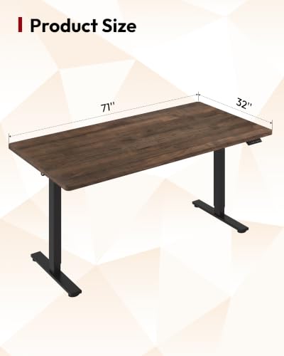 Image of SANODESK 71''x32'' Large Electric Computer Height Adjustable Standing Desk