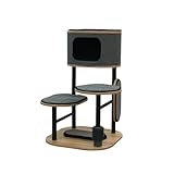 PetPals 37" High Industrial Chic Design & Stylish Modern Cat Tree, Contemporary & Urban Style Cat Tower - Large (Dark Gray)