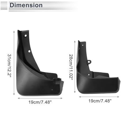 Image of X AUTOHAUX 1set Front and Rear Mud Flaps Splash Guards Mud Guards for Audi Q3 Sportback 2019-2023 W /Mount Accessories