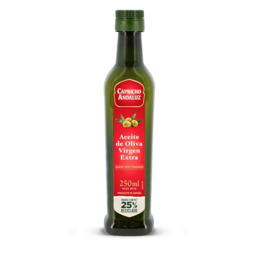 Capricho Andaluz | Aceite de Oliva Virgen Extra | Botella PET 250ml, Origen Español, Prensado en Frío, Ideal para Cocinar, Aliñar Ensaladas y Uso Diario