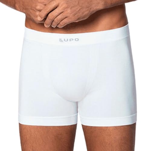 Lupo Cueca Boxer MicroModal Sem Costura Modal Masculino Adulto, Branco, GG