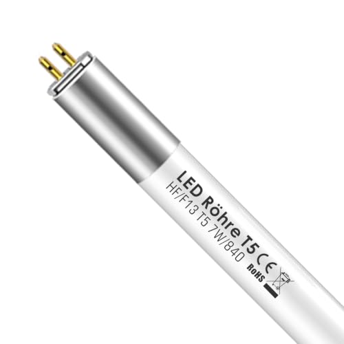 IHYCTV LED Röhre T5 517mm 7W Glas Röhren für KVG & EVG HF L T5 13W mit G5 Sockel 910lm 4000K Kaltweißes Licht 300 Grad HE Leuchtstoffröhre Ersetzen Einfache Installation 1 Stück