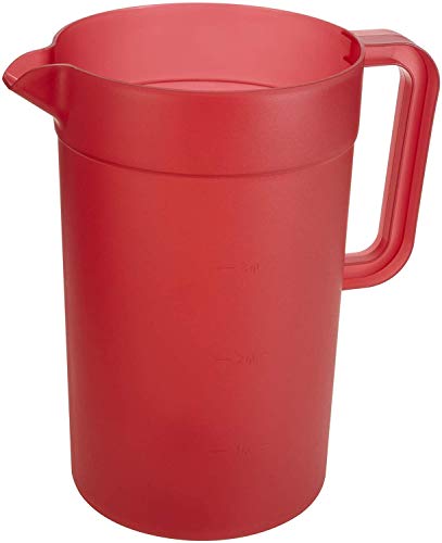 GoodCook 1 Gallon Plastic Pitcher with Vacuum Suction Seal Lid, juice, water, mixed drinks, Clear and Red (Two Pack)