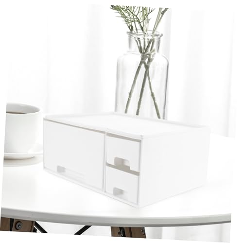 Support Moniteur Bureau Blanc Holibanna avec Rangement Intégré