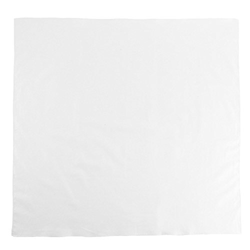 CTM 27 Inch Extra Large Cotton Solid Color Bandana, White