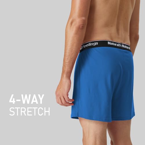Natural Feelings Men's Boxer Short Bamboo Viscose Boxers for Men Loose Fit Mens Soft Underwear Breathable Boxers for Men Pack4