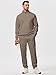 JMIERR Men Fashion Comfy Twill Essential 2 Piece Set Quarter Zip Workout Sweatsuits Jogger Tracksuit Running with Pockets, L, Brown